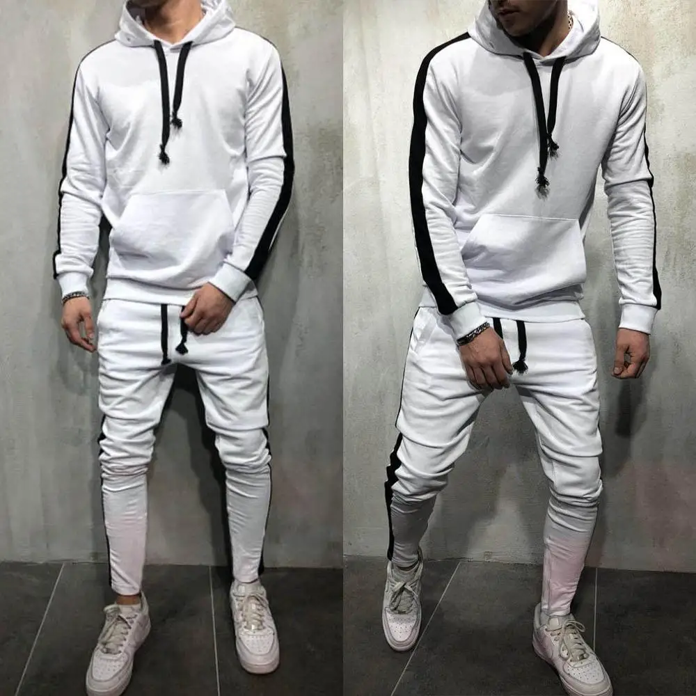Custom Men Fitness Jogging Side Stripe Gym Sports Track Sweat Suit With ...