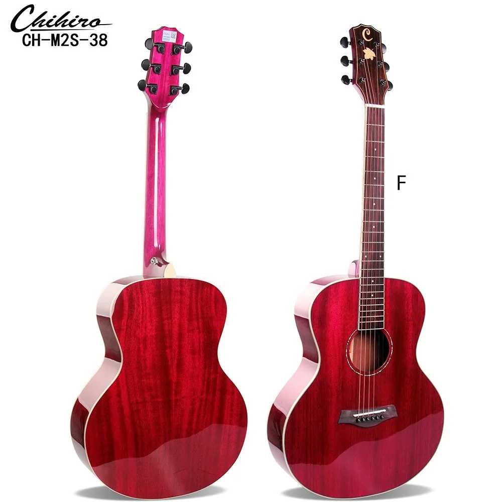 

China made 38inch special cherry color acoustic guitar