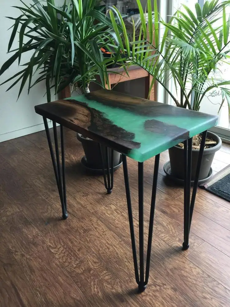 
Live Edge Epoxy Resin Indian design Wooden Side Table 