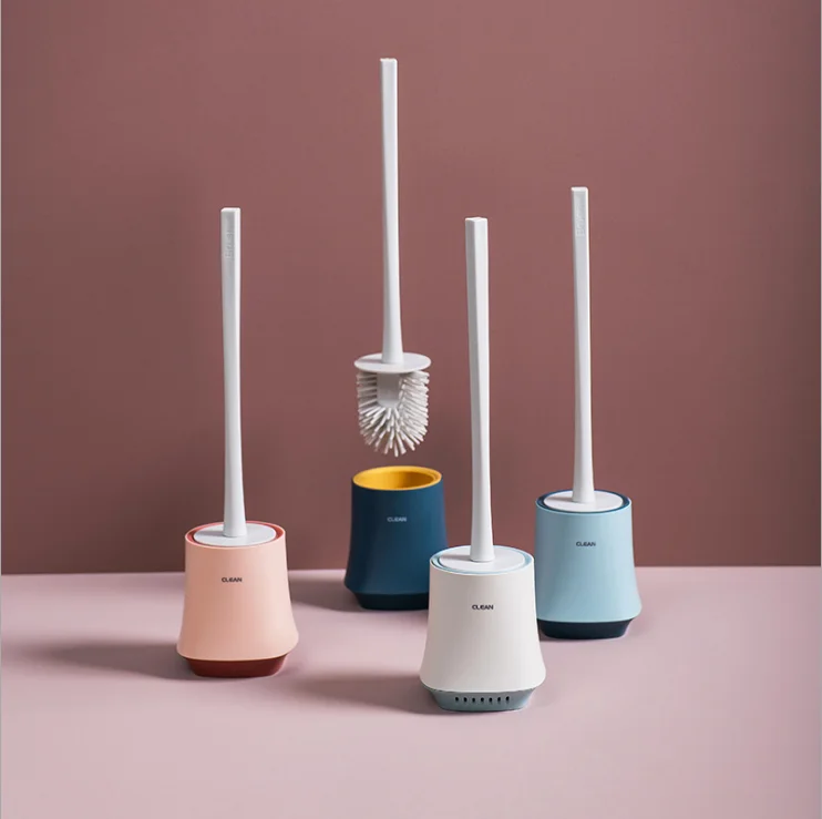 

2020 High Quality Toilet Brush and Holder ,Under Rim Lip Brush and Storage Caddy for Bathroom Toilet Cleaning Brush with Holder, Blue
