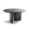 Hanssz unique style round kitchen round marble top modern furniture dining table with stone base for dining room