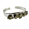 Customer required silver cuff bangle solid 925 sterling jewelry smoky quartz gemstone bangles exporter