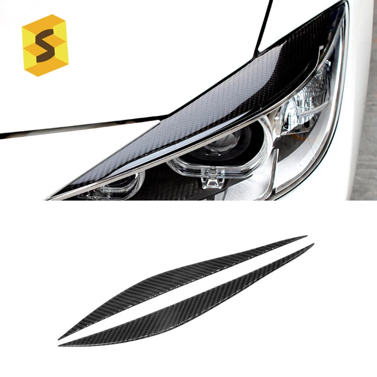 

ES Carbon fiber headlight eyebrow Interior Trim for BMW 3 series F30 F34 front headlamp car eyebrows accessories