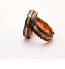 custom handmade Damascus steel ring with copper