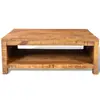 Contemporary Solid Mango Wood Coffee Table, Wooden Rectangle Retro Coffee Table, Living Room Center Table