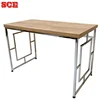 New design neat cut strong and simple beautiful iron stand wooden writing desk