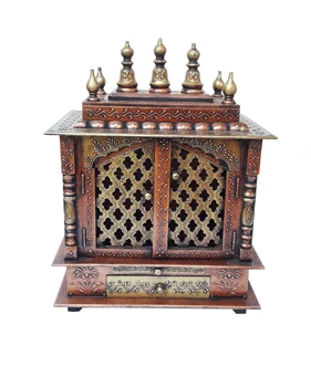 Wooden Temple With Gate Pooja Mandir For Home Decoration Buy