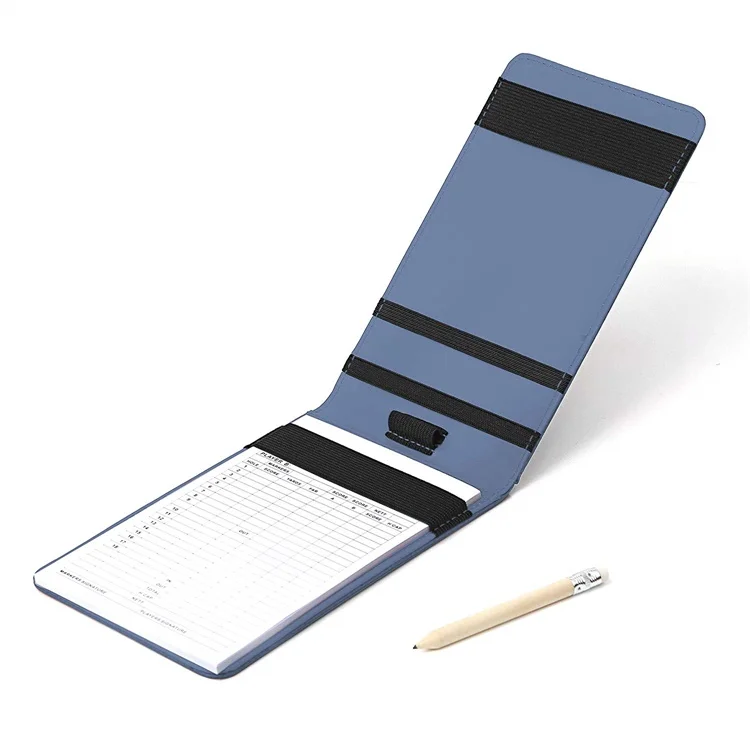 

Custom Alligator PU Leather Scorecard Holder for Golf, Blue