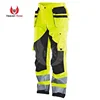 Construction Slim Fit Trousers High Visibility Workwear Safety Pants 2 Reflective Tape Stripe Band