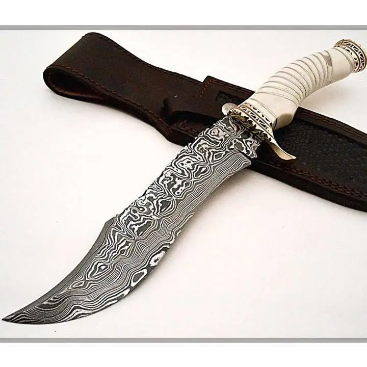 Damascus rèn thép săn bắn dao như bowie kukri machete cho sự sống còn mục đích chiến thuật