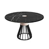 Hansszdesign style round white marble top dining table with vortex helical-base table
