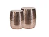 ALUMINUM HAMMERED DRUM SIDE TABLE SMALL