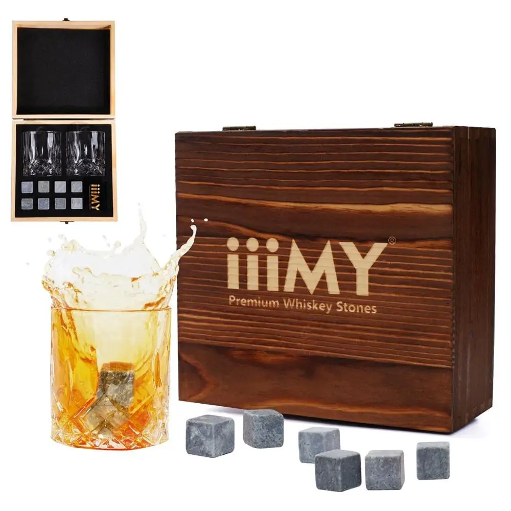 

Exclusive High Quality Whiskey Stone Gift set In Pine Wood Gift Case, N/a