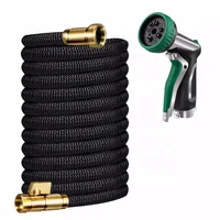 

25-150FT Expandable Garden Hose Water Hose with 9-Function High-Pressure Spray Nozzle Duty Flexible Hose 3/4" Solid Brass