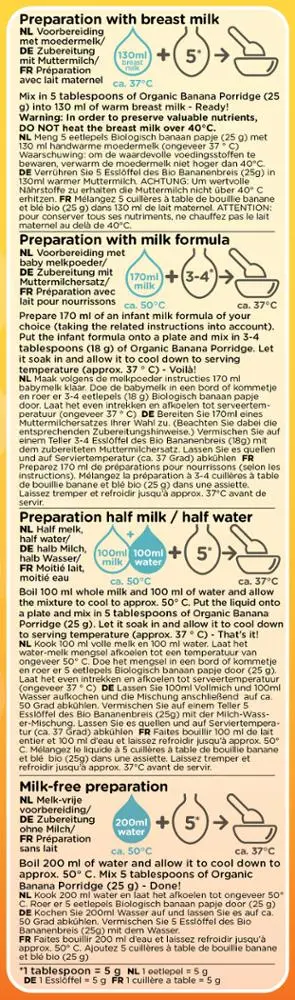 
Brightamin Bio Organic Banana Porridge (ready to mix with water or milk) 