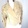 woman,s Western Fringed, Beaded and Bones Leather jacket custom style jacket