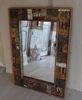 Salvaged Barn Wood Furniture Recycled Carved Panel Wall Mirror Frame