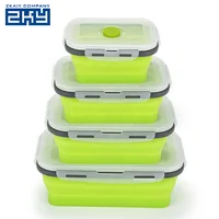 

BPA Free Oven Safe Leakproof Silicone Folding Lunch Box For School