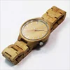 Original Bamboo Wood Watch Personalized Text Japan 2035 Quartz Wooden Men Watches