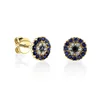 China wholesale dainty gold plated sapphire eye disc earrings jewelry making