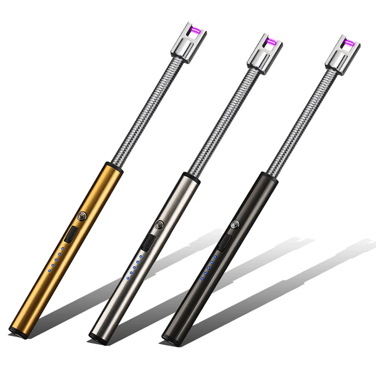 

USB charing single arc soft tube lighter with led light switch torch lighter, Ice black;ice red;ice gold;ice blue;ice gray;matte silver;matte black