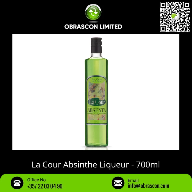 
89.9% Alcohol La Cour Absinthe Green 700ml Liqueur 