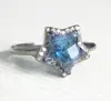 Moss Kyanite Ring Diamond Ring 925 Sterling Silver Star Shape Ring