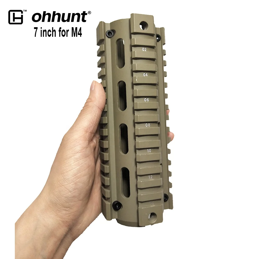 

Ohhunt 7 inch Fenty Tan Drop-in Quad Rail Carbine Handguard for Airsoft M4 AR15 M16