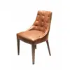 high class full leather vintage wooden dining chair