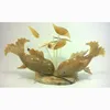Two carps shaped design horn craft, real water buffalow horn craft with carved technique now on sale