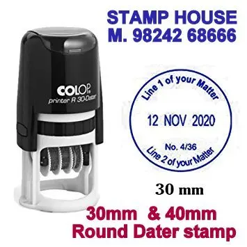 SAD FACE Self Inking Mini Rubber Colop Round Decorative Stamps 12mm|COLP-R12-2 