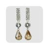 Nice - Looking Light Colorado Color Brass Silver Plated Genuine Crystal Earring