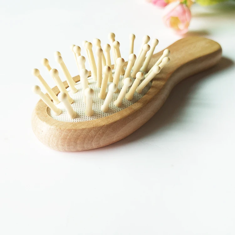 

Small Travel Hair Brush Wooden Bristle Dangler Hairbrush Portable Size and Fits in Pocket or Purse