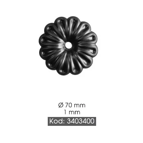 
Rosette Decorative Wrought Iron Rosette forged flower Gate Ornaments Turkish Made Component - Marmara 