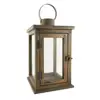 12.5 Inch Rustic Wooden Candle Hurricane Lantern For Table Top, Mantle, or Wall Hanging Display