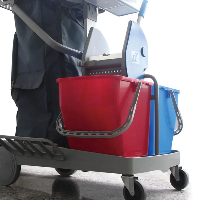 
Newest Plastic Down-press Mop Bucket Multipurpose Household Cleaning Service Trolley 