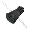 Leather Winter Slandered Long Black Gloves- lambskin Leather Winter Gloves