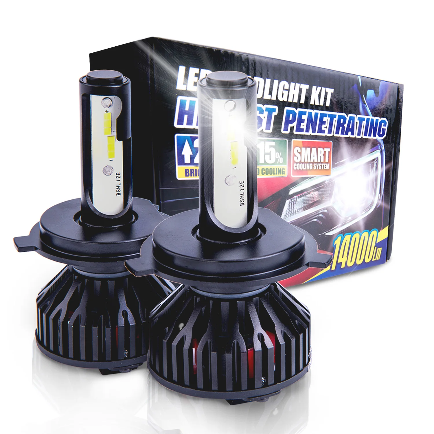 HIGH POWER fanless H4 H7 H11 9005 9006  n1 led headlight bulbs