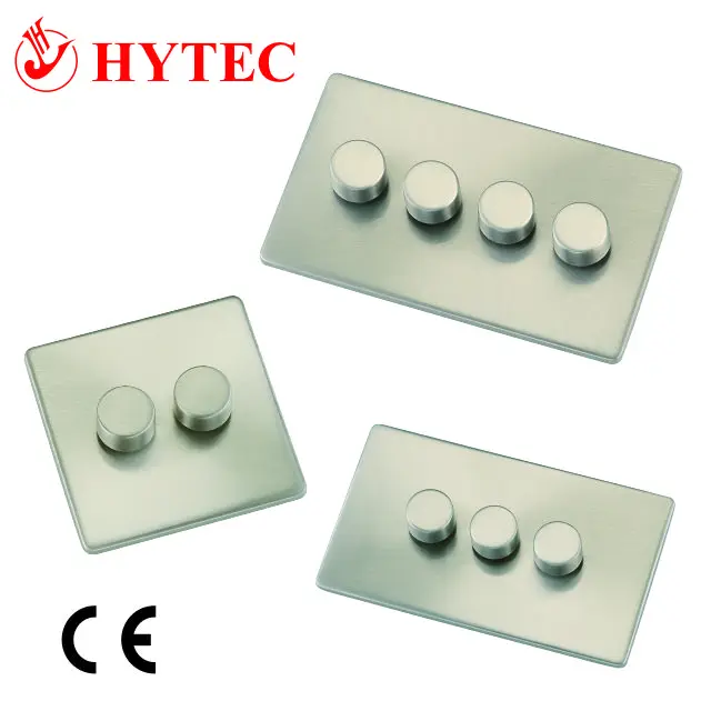 1 2 3 4 gang dimmer LED light switch with panel plate 220 230v UK