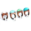 Fashion rainbow nature resin wood ring scenery landscape fashion handmade custom resin wooden ring