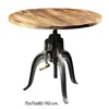 Industrial & vintage Indian Grey Black rusty Cast Iron metal & solid mango wood Crank Dining Table