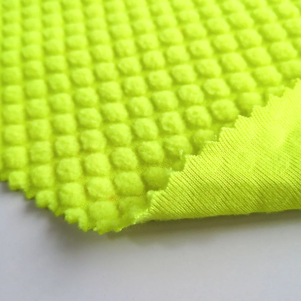 
polyester knit plush fabric per meter soccer PK polar fleece fabric chunky knit fleece fabric for sports top track suit 2072 