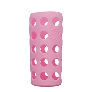 Image of eco-friendly BPA free water bottle silicone rubber sleeve customized cover Insulating silicone bottle sleeve
