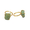 Apatite Rough Gemstone Gold Vermeil Prong Set Ring