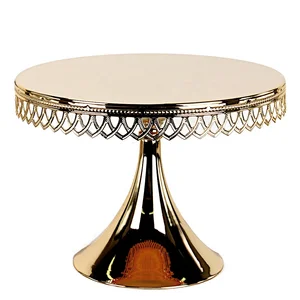 Image of Succinct Cake Cupcake Rack Metal 1 Tier Party Dessert Birthday Bread Display Stand Cake Stand Gold