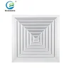 China Factory Aluminum Air Vent Cover Air Ceiling Diffuser with Removable Core in White Color with 4 Way Supply Air Flow
