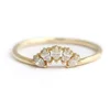 LOZRUNVE 925 Sterling Silver Five CZ Marquise Curved Crown Stacked Engagement Cluster Ring