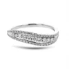 LOZRUNVE Rhodium Plated Elegant Curved Band Wedding Ring 925 Silver