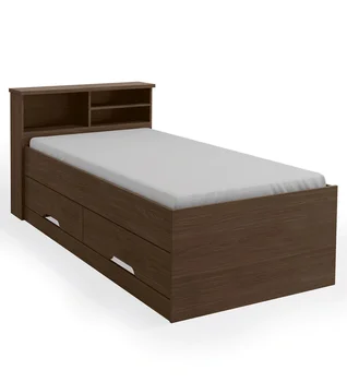 Modern Design Solid Wood Drawer Storage Single Size Bed For