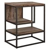 High Quality 2 Shelf Industrial Iron metal & solid Mango wood Bedside Cabinet